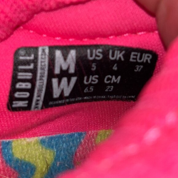 NOBULL Women’s 6.5 Knit Runners Hot Pink Reflective Laces Multicolor Sole Shoes - Picture 14 of 14